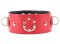Красный кожаный ошейник с короткими шипами