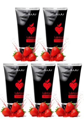 Набор из 5 съедобных лубрикантов JUJU со вкусом клубники