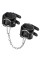 Черные кожаные наручники-браслеты с двумя ремешками