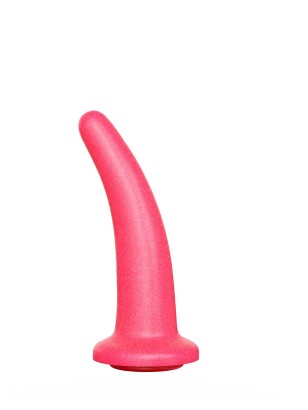 Розовый изогнутый стимулятор простаты из геля - 12,5 см.