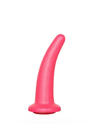 Розовый изогнутый стимулятор простаты из геля - 12,5 см.