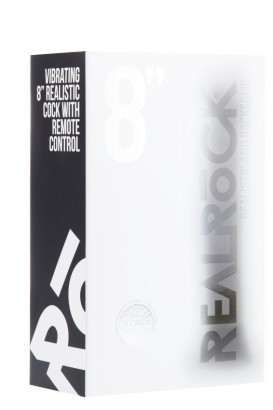 Чёрный вибратор-реалистик Vibrating Realistic Cock 8  - 20 см.