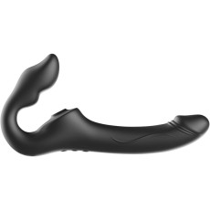 Черный безремневой страпон с 3 моторами Черный безремневой страпон с 3 моторами