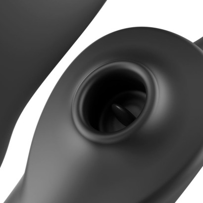 Черный безремневой страпон с 3 моторами