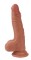 Телесный реалистичный фаллоимитатор REAL с трусиками для страпона - 19,5 см.