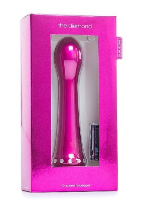 Вибратор с кристаллами The Diamond Pink - 16,5 см.