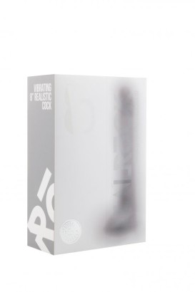 Прозрачный вибратор-реалистик Vibrating Realistic Cock 8  With Scrotum - 20 см.