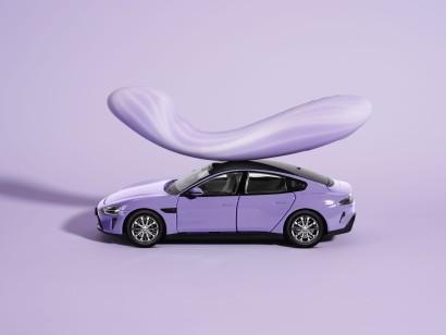 Сиреневый интерактивный вибростимулятор с функцией нагрева Margot - 21 см.