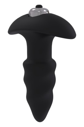 Черная анальная вибровтулка SINGLE SPEED LOVE ARROW PLUG - 9 см.