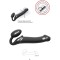 Черный безремневой вибрострапон Vibrating Bendable Strap-On L