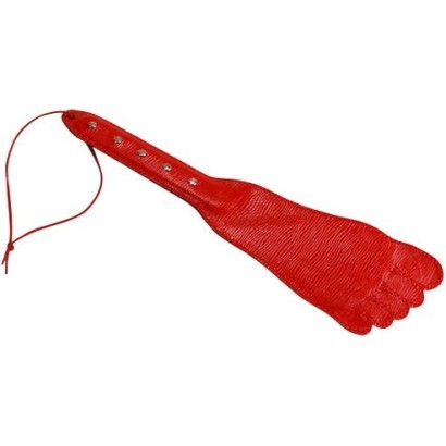 Красная хлопалка в форме ступни - 34,5 см.
