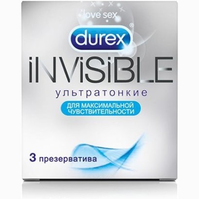 Ультратонкие презервативы Durex Invisible - 3 шт.