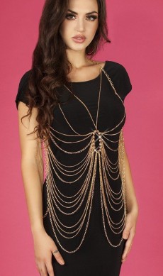 Золотистая цепочка на тело Body Chain