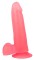Нежно-розовый фаллоимитатор с мошонкой на присоске - 16,5 см.
