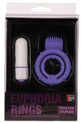 Фиолетовое виброкольцо с шишечками NEON EUPHORIA CLITORAL RING PURPLE