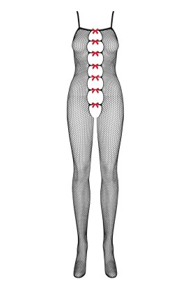 Комбинезон-сетка с алыми бантиками