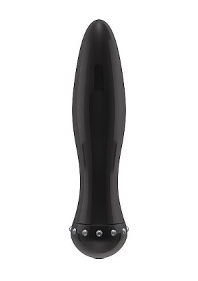 Черный вибратор-торпеда с кристалликами The Gem Black - 16,6 см.