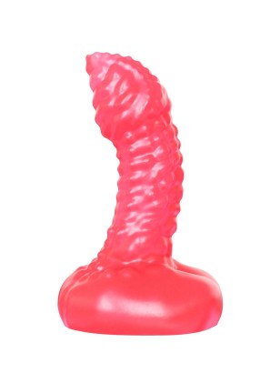 Розовый пупырчаты массажёр простаты - 11 см.