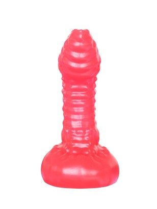 Розовый пупырчаты массажёр простаты - 11 см.