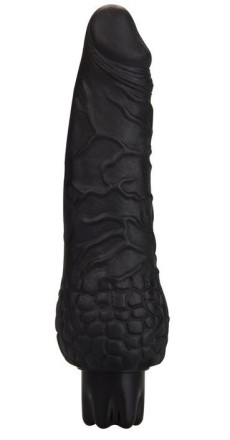 Чёрный вибратор-реалистик Realistic Skin Vibrator Small - 16,3 см.