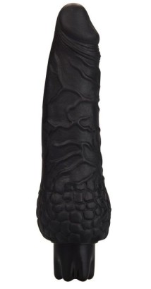 Чёрный вибратор-реалистик Realistic Skin Vibrator Small - 16,3 см.