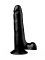 Черный фаллоимитатор-реалистик на присоске - 16,5 см.
