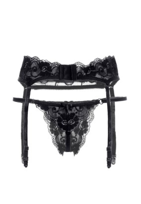 Кружевной пояс для чулок и трусики-стринги Tatyana