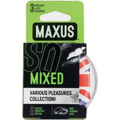 Презервативы в пластиковом кейсе MAXUS AIR Mixed - 3 шт.