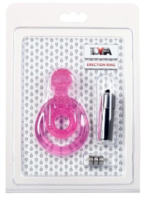 Розовая вибронасадка со стимулятором клитора  Язычок 