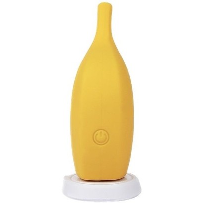 Желтый перезаряжаемый вибратор Ba-banana - 8,2 см.