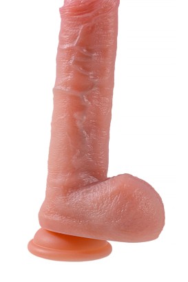 Телесный реалистичный вибратор-пульсатор - 22 см.