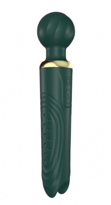 Зеленый двусторонний вибратор-wand Secwell - 22 см.