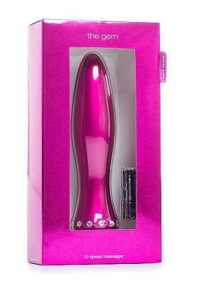 Вибратор-торпеда с кристалликами The Gem Pink - 16,6 см.