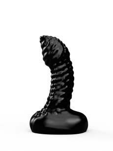 Чёрный анальный плаг с пупырышками для стимуляции простаты - 9,5 см.