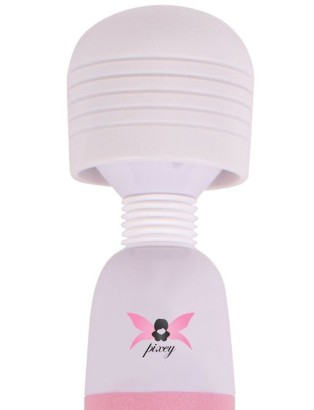 Бело-розовый, работающий от USB вибромассажёр Pixey Wand Pink Edition - 32 см.