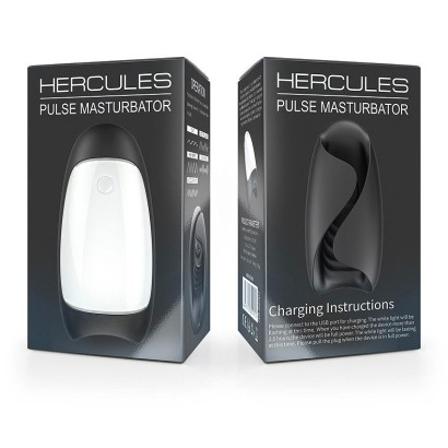 Черно-белый сквозной вибромастурбатор Hercules