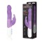 Фиолетовый силиконовый вибратор с клиторальным отростком - 21 см.