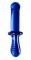 Синий двусторонний стеклянный фаллоимитатор Double Crystal - 19,5 см.