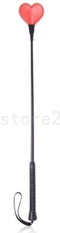 Черный стек с наконечником в виде красного сердечка - 62 см.