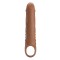 Коричневая вибронасадка с подхватом мошонки и пультом ДУ