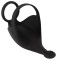Черная вибронасадка для эрекции и стимуляции мошонки Cock ring with RC ball massager