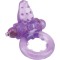 Фиолетовое эрекционное кольцо с вибрацией и рельефным язычком NUBBY CLITORAL PROBE COCKRING