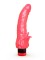 Розовый гелевый вибратор с клиторальными лепестками - 18,5 см.