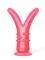 Розовый стимулятор с раздвоенным кончиком - 16 см.