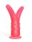 Розовый стимулятор с раздвоенным кончиком - 16 см.