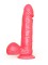 Розовый гелевый фаллоимитатор на подошве-присоске - 16 см.