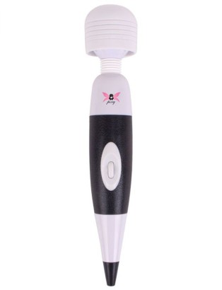 Бело-черный, работающий от USB вибромассажёр Black Edition - 32 см.