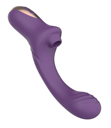 Фиолетовый вагинально-клиторальный вибратор