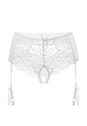 Трусики-пояс из эластичного кружева с пажами для чулок Sheila