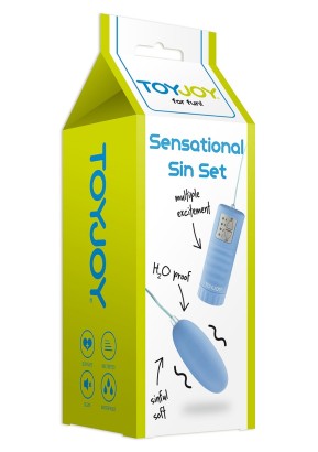 Голубое виброяйцо SENSATIONAL SIN SET - 6 см.